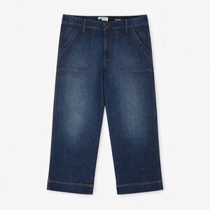 Orvis Natural Rise Crop Jeans Boot Leg Denim Dark Wash Sz12 Classic Chic Everyda